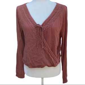 Hollister Dusty Rose Wrap Top L